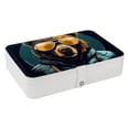 thumbnail image 1 of Bear Portable PU Leather Travel Jewelry Stand Organizer Box with Removable Compartment and Necklace Holder, 1 of 6