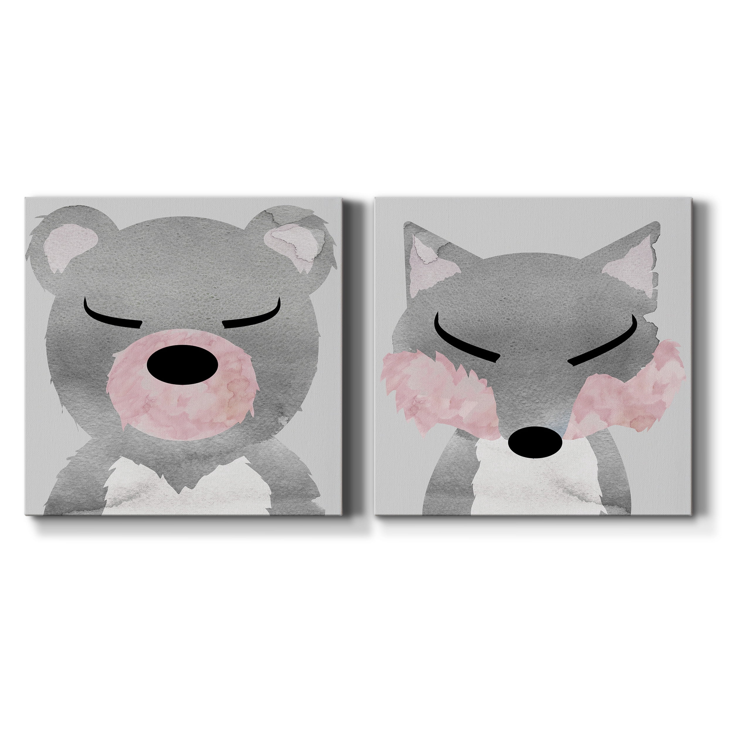 Bear - Premium Gallery Wrapped Canvas - Ready to Hang Set of 2 - 24 x 24 Each