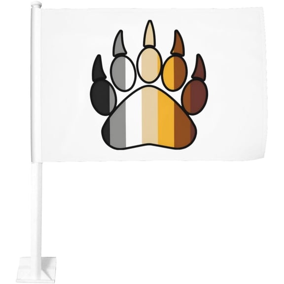 Bear Pride Car Flag 12x18 Inch Window Clip Flag - Double Sided Fade Resistant Outdoor Decoration Let Your Cars Stand Out