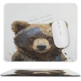 thumbnail image 1 of Bear Print Mouse Pad,Office Desk Accessories,Desk Decor, Rectangle Non-Slip Rubber, Stitched Edge,Funny Office Presents 10"x12", 1 of 8