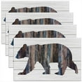 thumbnail image 1 of Bear Print Placemats Set of 4, Farmhouse Decor Placemats for Dining Table, Wildlife Animals Theme Washable Fabric Decoration Table Mats Placemat 18"x12", 1 of 4