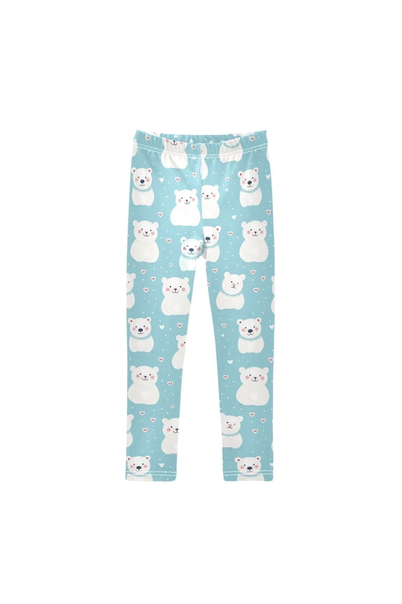 Bear Printed Leggings Yoga Pants for in 4t to 10t