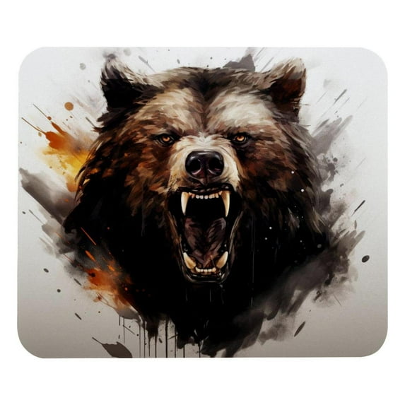 Bear Printed Square Desk Pad, 8.3x9.8 Inch Non-Slip Rubber Bottom Gaming Mousepad, Desk Mat for Office and Gaming