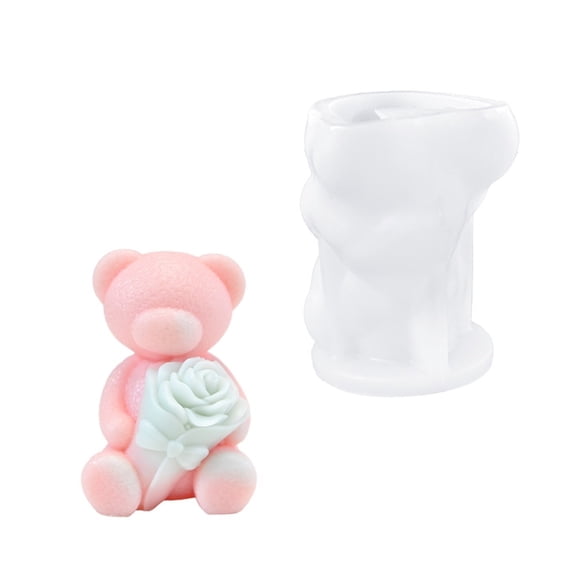 Bear/Rabbits Shape Figurine Molds for Handmade Present and Artistic Projects