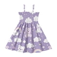 Bear Rainbow Clouds Pattern Girls' Casual Dresses 2Y-8Y Sleeveless ...
