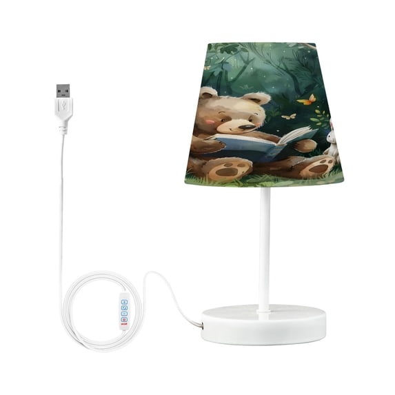 Bear Reading and Rabbit Desk Lamp LED Table Nightstand Lamps with 3 Color Temperatures for Home Bedroom Living Room Decor 6x11