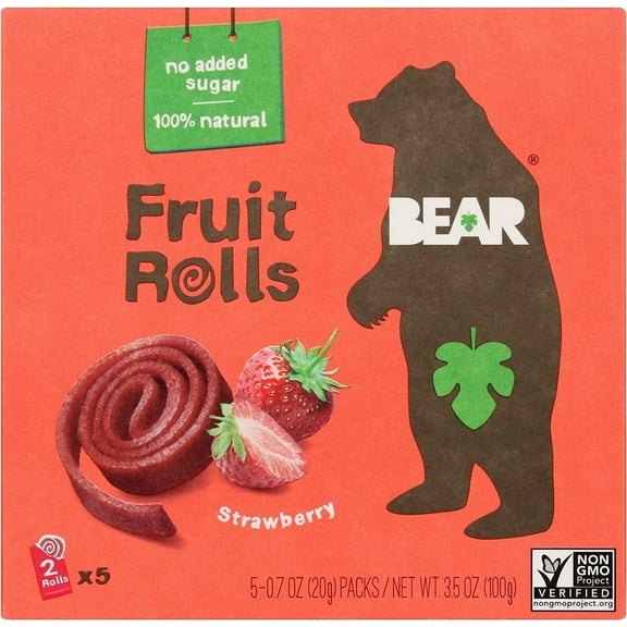 Bear Real Fruit YoYo's Strawberry 3.5 oz Pack of 3