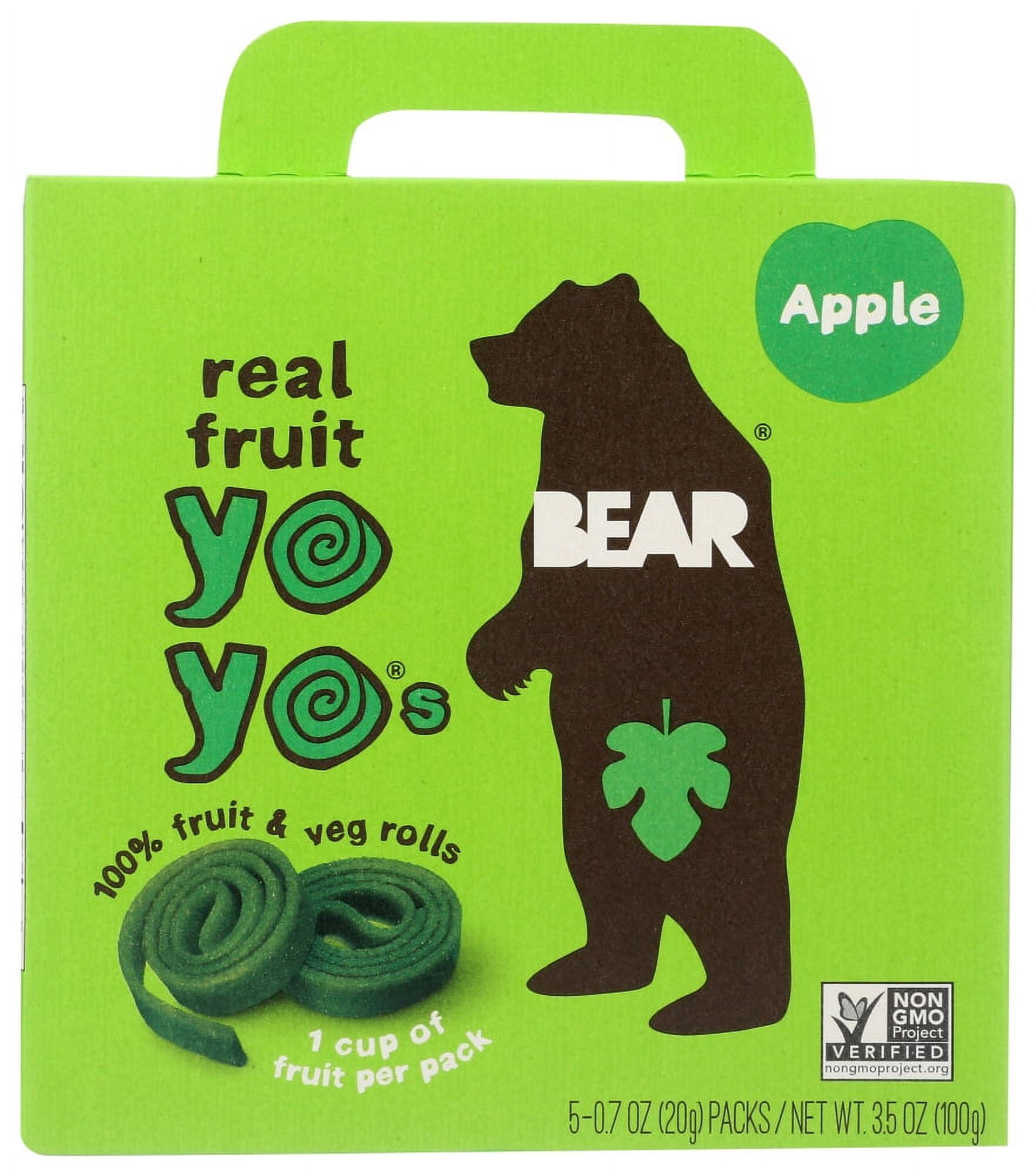 Bear Real Fruit Yoyo Snack, Apple Flavor, No Added Sugars, 60 Calories ...