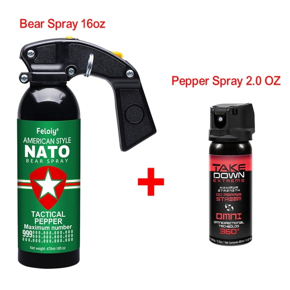 Bear Repellent Spray 16oz W/ Spray Bag W/ 1 Pack Free Peper Spray 1/2oz
