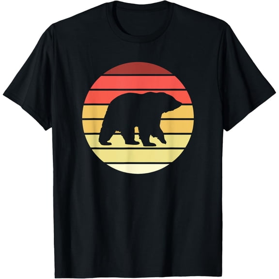 Bear Retro Style Vintage T-Shirt men and women can wear, black, white, gifts