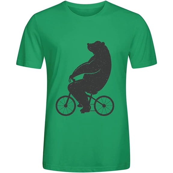 Bear Riding Bike F8z T Shirts For Men Green
