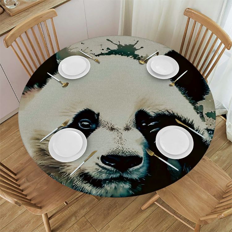 Bear Round Tablecloth 100 Polyester Fiber Table Linens Various Sizes