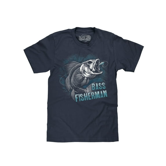 BEAR RUN Men's Bass Fisherman Skeleton Graphic T-Shirt (XXL)