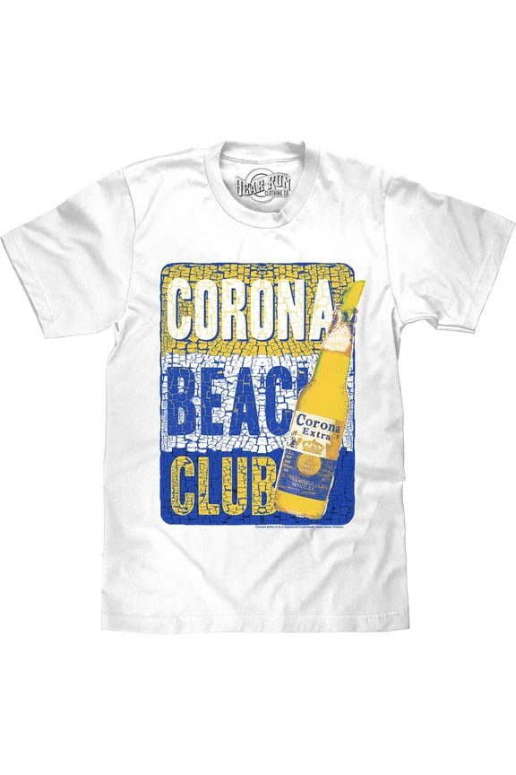BEAR RUN Men's Distressed Corona Extra Beer Beach Club Shirt (M)