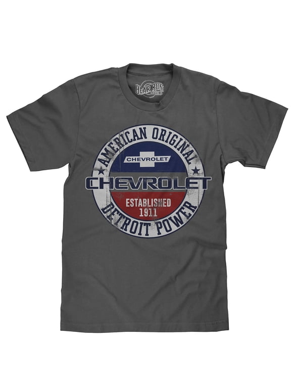 BEAR RUN Men's Retro Established 1911 Chevrolet Detroit Power Shirt (L)
