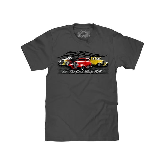 BEAR RUN Men's Let The Good Times Roll Hot Rod Car Shirt (S)