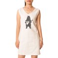 thumbnail image 1 of Bear'S Playing Music Printed Vintage V-neck Linen Mini Shift Dress WDS_02 8, 1 of 1