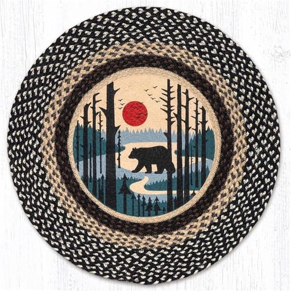 Bear Scene Round Patch Rug - Multi-Color - 27 x 27 in. - Durable Design