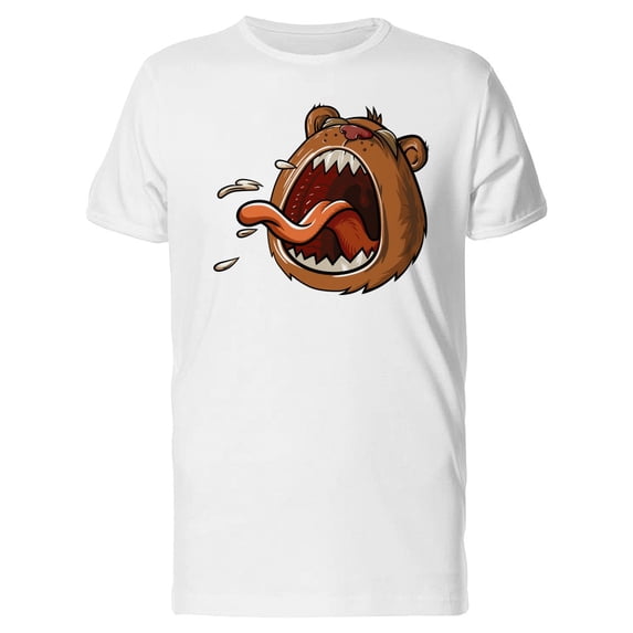 Bear Screaming, Cartoon T-Shirt Men -Image by Shutterstock, Male 4X-Large