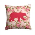 thumbnail image 1 of Bear Shabby Chic Pink Roses   Fabric Decorative Pillow, 1 of 4
