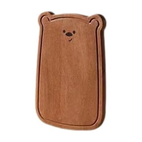 Bear Shape Wood Cutting Board, Small Ebony Wood Chopping Board for Kitchen Fruit Serving Tray Food Prep Board Cute Animal Shaped Decorative Charcuterie Board, Brown
