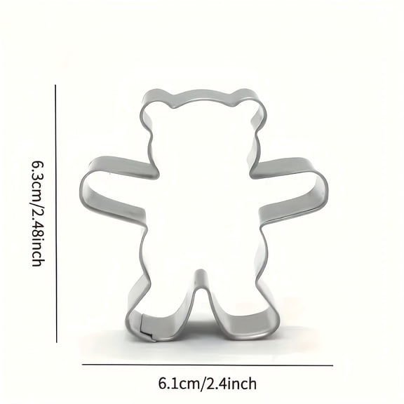 Bear-Shaped Food-Grade Stainless Steel Cookie Mold Homemade Cookies, Sandwiches, and Party Snack Baking Tool
