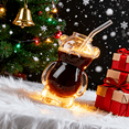thumbnail image 1 of Bear-Shaped Glass Cold Cup 11oz with Straw, 2025 Holiday Edition, Iced Coffee Mug for Cold Brews, Cocktails, and Christmas Gifts for Drinkware Collectors,(1 Bear Cup with Straw), 1 of 9