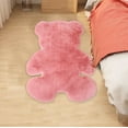thumbnail image 1 of Bear Shaped Non-Slip Floor Mat , Fluffy Shag Rug Soft Plush Faux Wool Carpet 31X24 Inch Floor Mat for Living Room Bedroom Modern Decor (Pink), 1 of 6