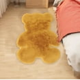 thumbnail image 1 of Bear Shaped Non-Slip Floor Mat , Fluffy Shag Rug Soft Plush Faux Wool Carpet 31X24 Inch Floor Mat for Living Room Bedroom Modern Decor (Yellow), 1 of 6