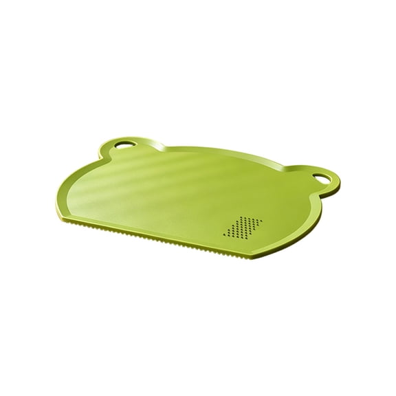 Bear Shaped Plastic Cutting Board Non Slip Juice Groove Kitchen Chopping Board With Hanging Hole For Vegetable Fruit Meat(Green-33Cm)