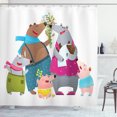 thumbnail image 1 of Bear Shower Curtain, Family Theme with Wild Bear Parents Mom and Dad Kids Siblings Baby Playroom Graphic, Fabric Bathroom Set with Hooks, 69W X 84L Inches Extra Long, Multicolor, by Ambesonne, 1 of 3