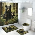 thumbnail image 1 of Bear Shower Curtain Sets with Rugs 4 Piece Cute Animal Forest Tree Hunting Nature Waterproof Fabric Cloth Bath Curtain, Non-Slip Bathroom Rugs Bath Mats, 72x72 Inch, 1 of 4