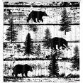 thumbnail image 1 of Bear Shower Curtains Black and White, Rustic Lodge Cabin Woodland Wildlife Bath Curtain with Pine Trees and Black Bear in The Woods, Animal Hunting Camo Bathroom Decor Set with Hooks 72X72IN, 1 of 1