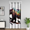 thumbnail image 1 of Bear Silhouette Blackout Curtain 80"x34",Woodland Wildlife Bear Animal Print 1 Panel Door Curtain,Rustic Farmhouse Hunting Theme Doorway Curtain Restaurant, 1 of 5