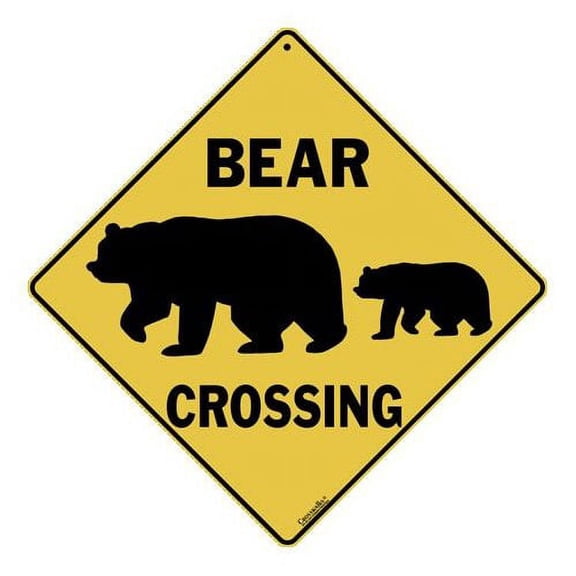 Bear Silhouette Crossing 12' X 12' Aluminum Sign
