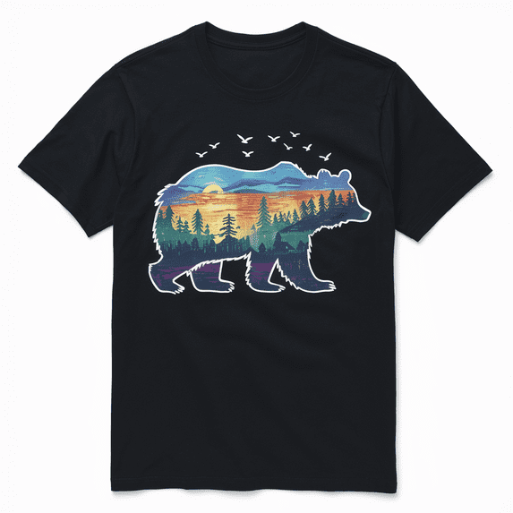 Bear Silhouette Mountain Wildlife Animal I Great Bear T-Shirt
