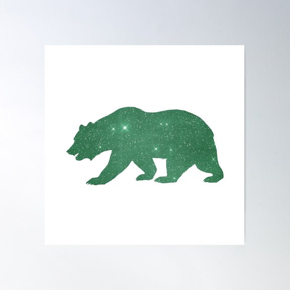 Bear Silhouette Poster Wall Art, Modern Wall Decor For Living Room Bedroom, 24x24 UNFRAMED