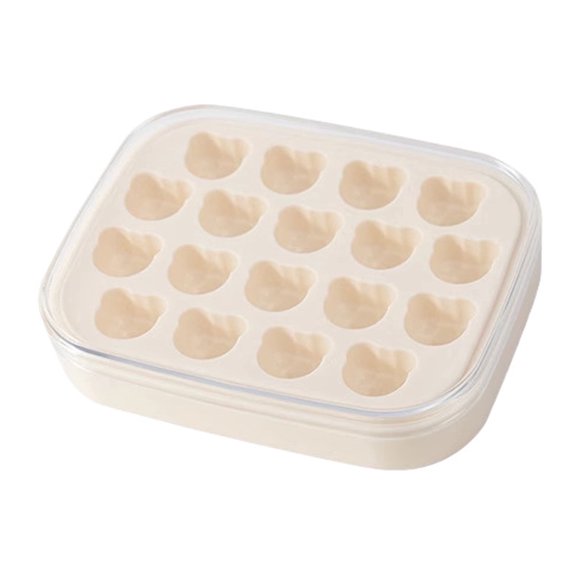 Bear Silicone Ice Tray with Lid for Kitchen and Party Use - 18 Cavity Bear Design Reusable Tray Maker for Kids