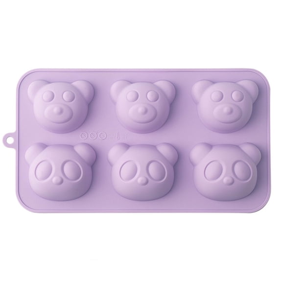 Bear Silicone Non-Stick Baking Pan, 6-Cavity Cake Mold for Muffins Chocolate, Dishwasher Safe Kitchen Tool