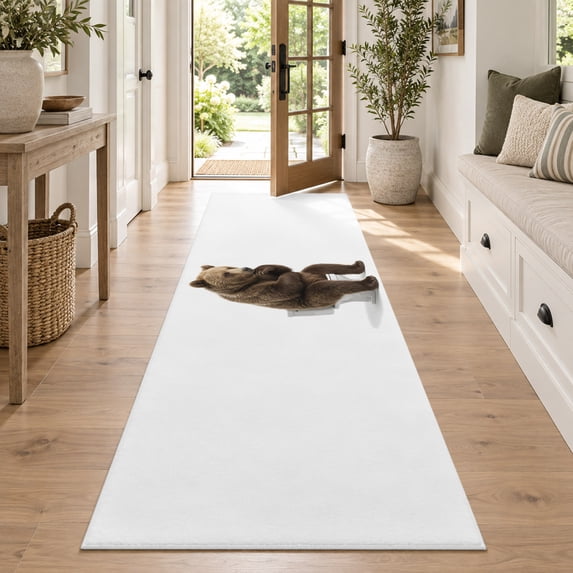 Bear Sitting on The Toilet Thinking Hallway Washable Runner Rug 2x6 ...