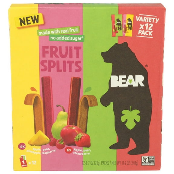 Bear Snacks Fruit Splits Variety 8.4 oz (Pack of 8)