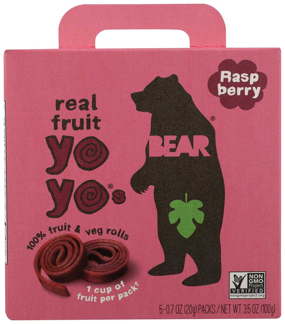 Bear Snacks Raspberry Fruit Rolls Multipack 3.5 oz (Pack of 6)