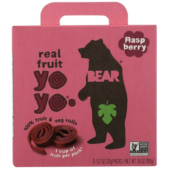 Bear Snacks Raspberry Fruit Rolls Multipack 3.5 oz (Pack of 6)