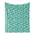 thumbnail image 1 of Bear Soft Flannel Fleece Blanket, Dancing Funny Animals with Bees Eating Honey in Scandinavian Modern Style, Cozy Plush for Indoor and Outdoor Use, 60" x 80", Turquoise Tan and Beige, by Ambesonne, 1 of 5