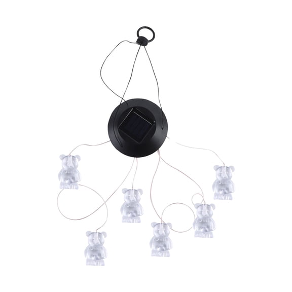 Bear Solar Wind Chimes for Outside Led Solar Powered Windchimes Memorial Gift for Women Mom Grandma,Color Changing Lights Home Window Yard Garden Hanging Ornament