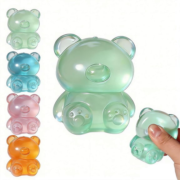 Bear Stress Balls Squishies Toys, Sugar Filled Maltose Squeeze Ball Sensory Fidget Stress Relief Toys,High Density Balls for Calming ,Soft Squeeze Ball Party Favors Birthday Gifts
