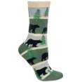 thumbnail image 1 of Bear Stripes Green Ladies Socks, 1 of 1