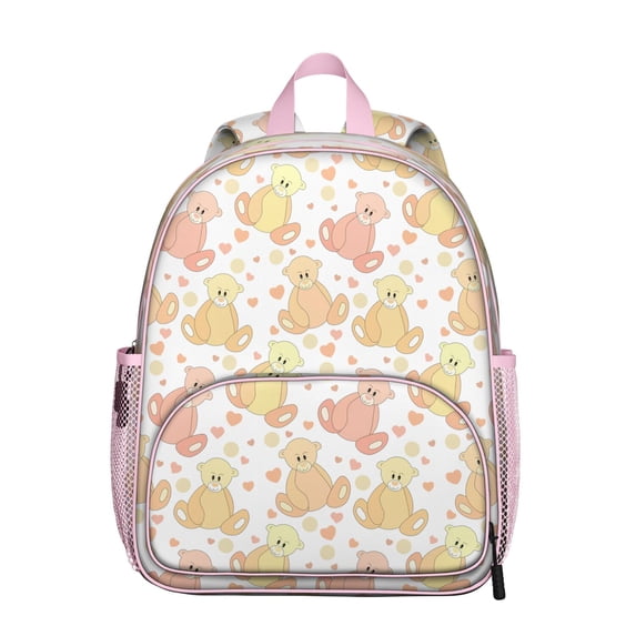 Bear Student Backpack – Cute Brown Bear Cartoon Print With Polar Forest Winter Hunting Wild Artistic Pattern