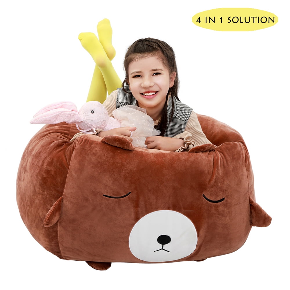 Plush Velvet Bean Bag Chair Stuffed Animal Organizer - Temu