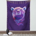 thumbnail image 1 of Bear Tapestry, Abstract Portrait with Digital Brushstrokes Wildlife Mascot Artistic Display, Wall Hanging for Bedroom Living Room Dorm Decor, 40W X 60L Inches, Purple Pink Sky Blue, by Ambesonne, 1 of 2